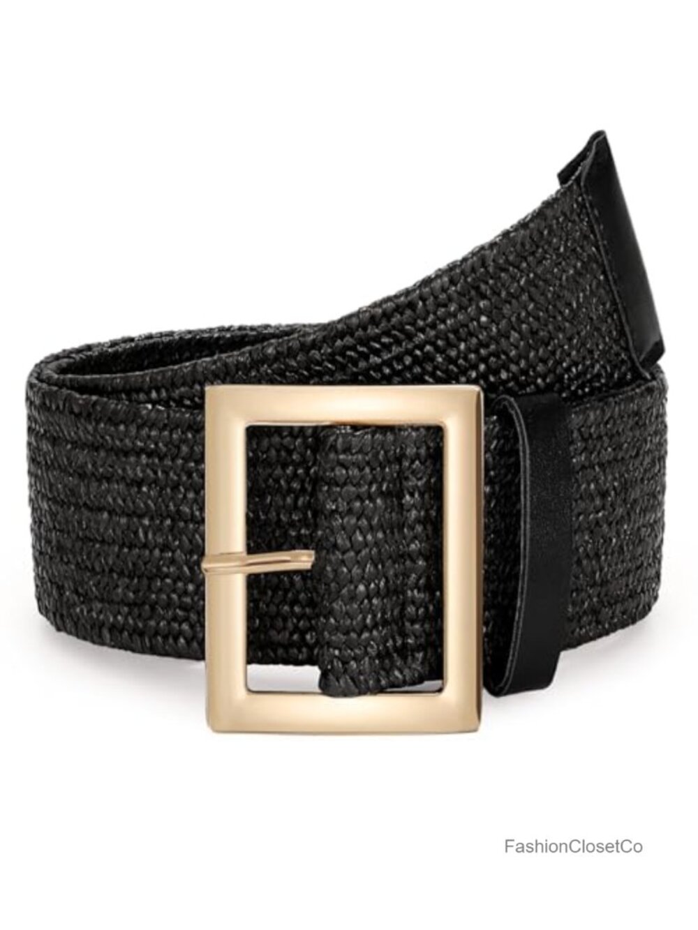 Women's Straw Woven Elastic Belt - Stretchy Rattan Waistband Braided Boho Belt